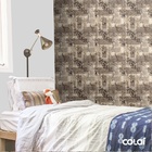 Papel De Parede Adesivo Lavável Folhas No Tecido 3m