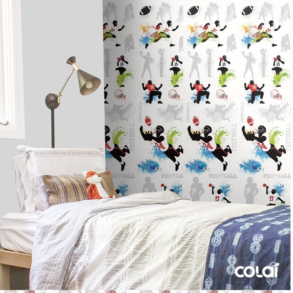 Papel De Parede Adesivo Lavável Futebol Americano 18m
