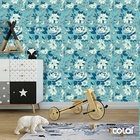 Papel De Parede Adesivo Lavável Gardênia Verde 15m