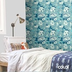 Papel De Parede Adesivo Lavável Gardênia Verde 15m