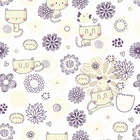 Papel De Parede Adesivo Lavável Gatos E Flores 9m