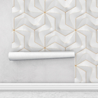 Papel De Parede Adesivo Lavável Geométrico 3d Sala Quarto 3m