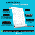 Papel De Parede Adesivo Lavável Geométrico Linhas Modernas