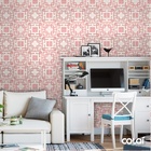 Papel De Parede Adesivo Lavável Labirinto Vermelho 9m