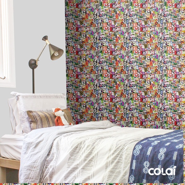 Papel De Parede Adesivo Lavável Letras Urbanas 6m