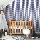 Papel De Parede Adesivo Lavável Linhas Azuis 6m