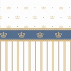 Papel De Parede Adesivo Lavável Listas Azuis E Douras  18m