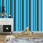 Papel De Parede Adesivo Lavável Listra Azul 6m