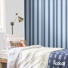 Papel De Parede Adesivo Lavável Listrado Azul 6m