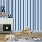 Papel De Parede Adesivo Lavável Listrado Azul 9m