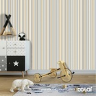 Papel De Parede Adesivo Lavável Listrado Azul E Nude 18m