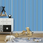 Papel De Parede Adesivo Lavável Listrado Azul Escuro 15m