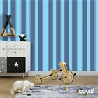 Papel De Parede Adesivo Lavável Listrado Azul Grande 3m