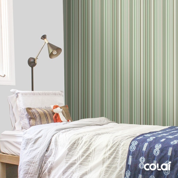 Papel De Parede Adesivo Lavável Listrado Camuflado 12m