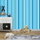 Papel De Parede Adesivo Lavável Listrado Ciano 3m