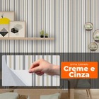 Papel De Parede Adesivo Lavavel Listrado Creme E Cinza 500x60