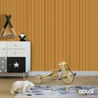 Papel De Parede Adesivo Lavável Listrado Dourado 9m