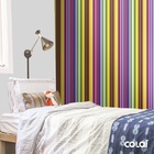 Papel De Parede Adesivo Lavável Listrado Multicolorido 6m