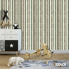 Papel De Parede Adesivo Lavável Listrado Retrô 6m