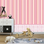Papel De Parede Adesivo Lavável Listrado Rosa Bebê 18m
