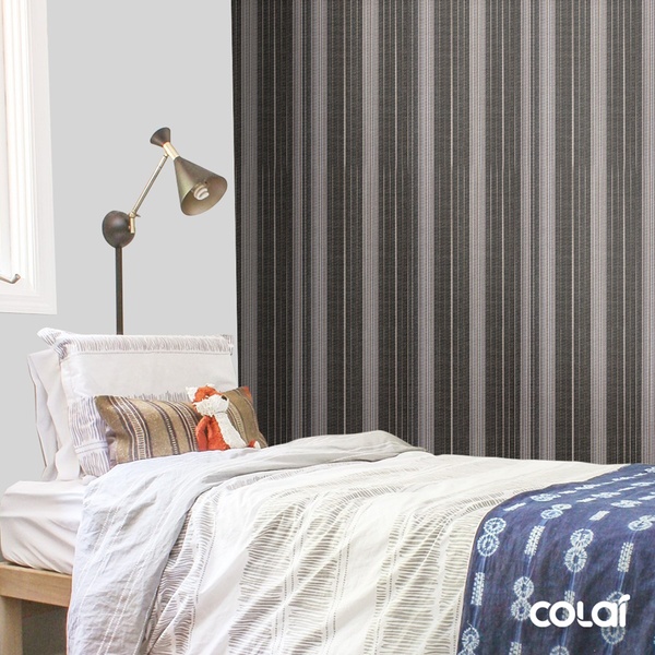 Papel De Parede Adesivo Lavável Listrado Tecido 15m