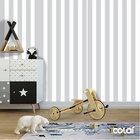 Papel De Parede Adesivo Lavável Listrado Tons De Cinza 6m