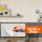 Papel De Parede Adesivo Lavavel Listrado Verde E Bege 500x60cm