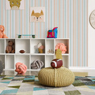 Papel De Parede Adesivo Lavavel Listrado Verde E Bege 500x60cm