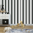 Papel De Parede Adesivo Lavável Listras Preta E Branca 3m