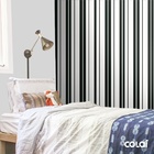 Papel De Parede Adesivo Lavável Listras Preta E Branca 3m