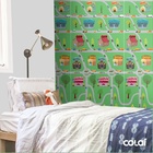 Papel De Parede Adesivo Lavável Listras Rosas Coroadas