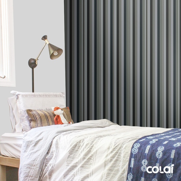 Papel De Parede Adesivo Lavável Listras Verdes 9m