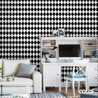 Papel De Parede Adesivo Lavável Losango Preto E Branco 6m