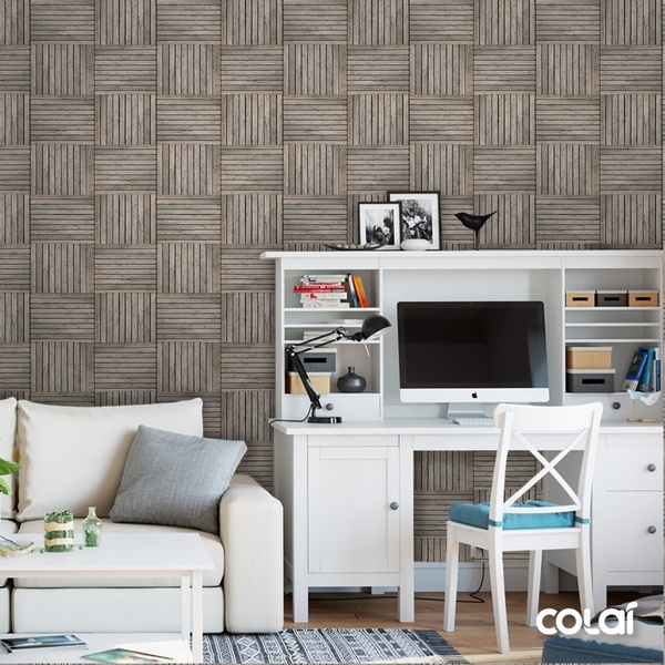 Papel De Parede Adesivo Lavável Madeira De Demolição 18m