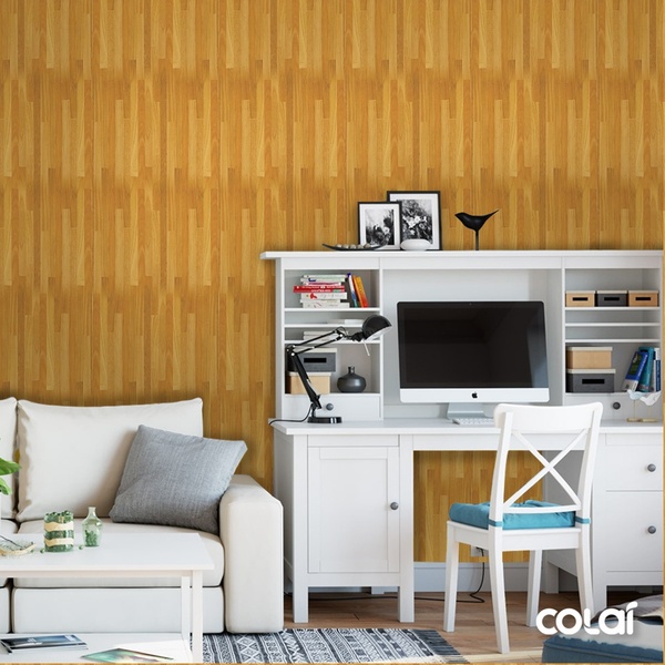 Papel De Parede Adesivo Lavável Madeira Goiabão 12m