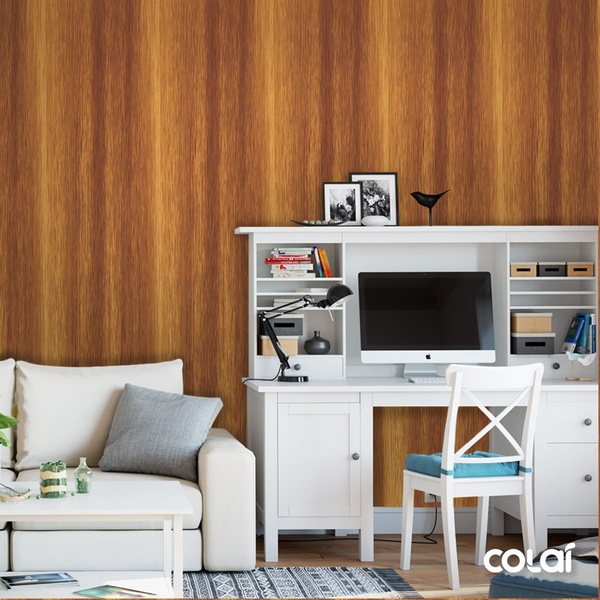 Papel De Parede Adesivo Lavável Madeira Peroba Mica 3m