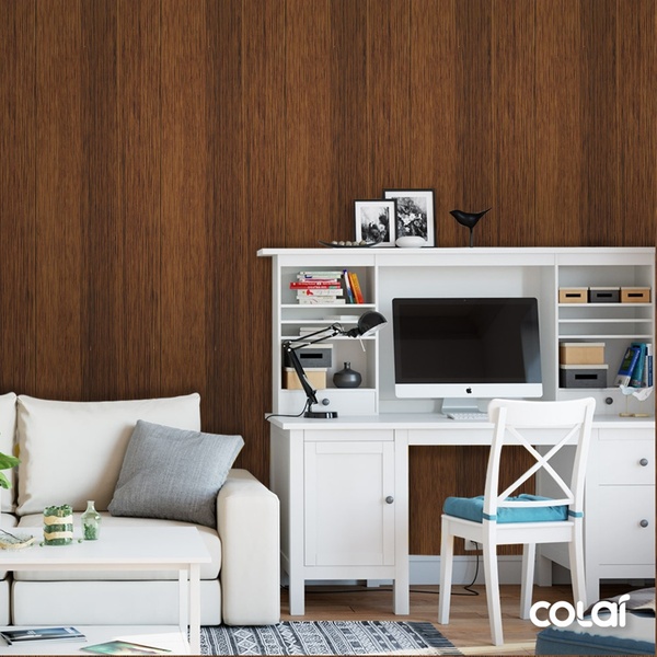 Papel De Parede Adesivo Lavável Madeira Ziricote 12m