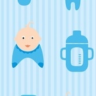 Papel De Parede Adesivo Lavável Mamadeira Azul 12m