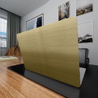 Papel De Parede Adesivo Lavavel Metalico Aço Escovado Ouro