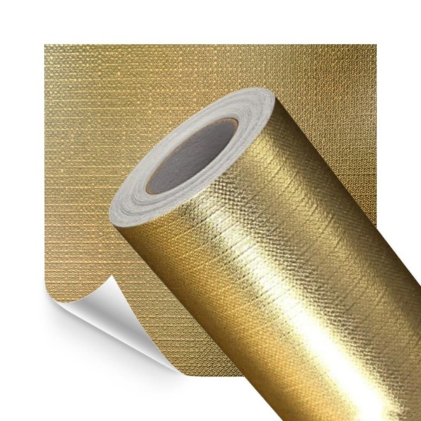 Papel De Parede Adesivo Lavavel Metalico Texturizado Ouro