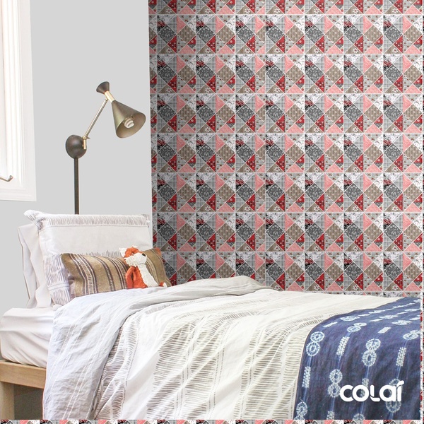 Papel De Parede Adesivo Lavável Mosaico Retrô 6m