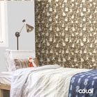 Papel De Parede Adesivo Lavável Musical Fundo Marrom 9m