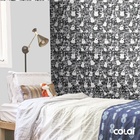 Papel De Parede Adesivo Lavável Musical Fundo Preto 15m