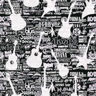 Papel De Parede Adesivo Lavável Musical Fundo Preto 6m