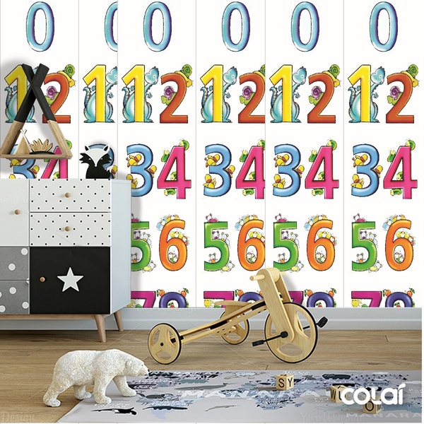 Papel De Parede Adesivo Lavável Numerais 18m