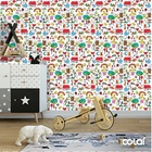 Papel De Parede Adesivo Lavável Nuvens Coloridas