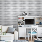 Papel De Parede Adesivo Lavável Ondas Cinzas Vertical 9m