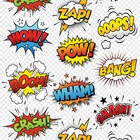 Papel De Parede Adesivo Lavável Pancadas De Quadrinhos 15m