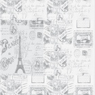 Papel De Parede Adesivo Lavável Paris Preto E Branco 3m