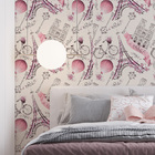 Papel De Parede Adesivo Lavável Paris Rosa Bebê 12m